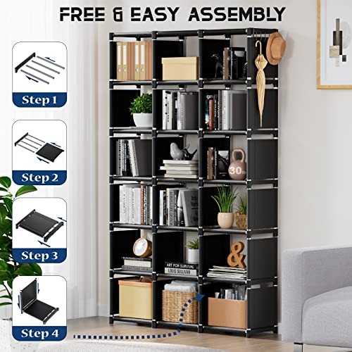Mavivegue 18-Cube Extra Large Bookcase DIY Storage Organizer Shelf Unit
