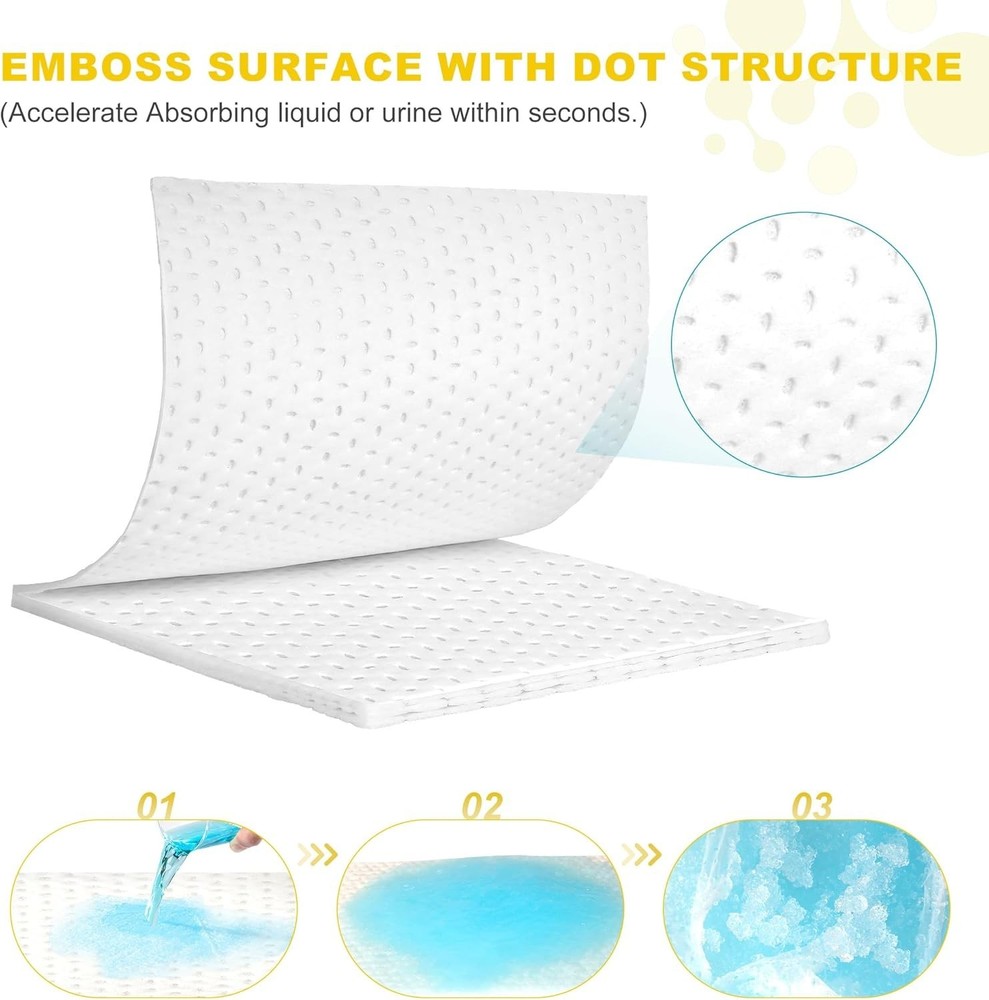 50 Pack Bedside Commode Liners with 50 Pack Super Absorbent Pad