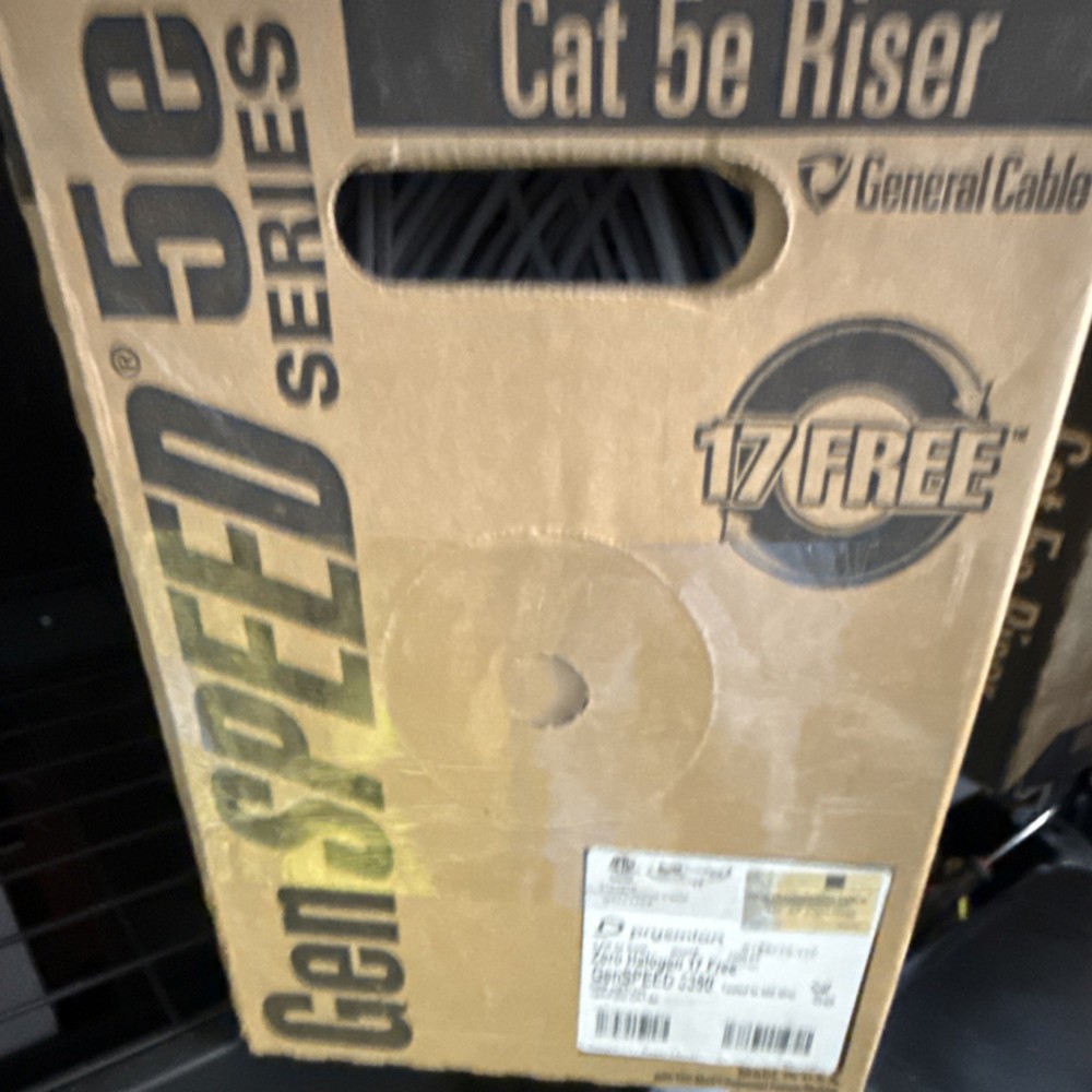 General Cable GenSPEED 5E Cat 5e Riser Ethernet Cable 1000 ft Gray Round Cable