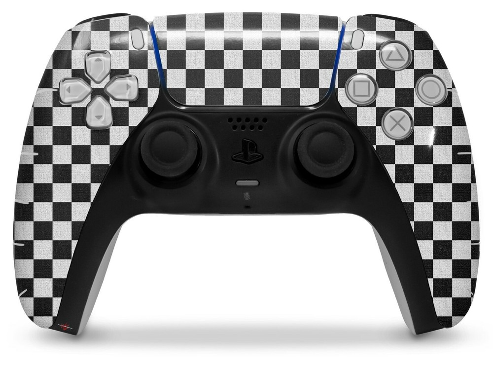 Skin Sony PS5 Controller Checkered Canvas Black and White