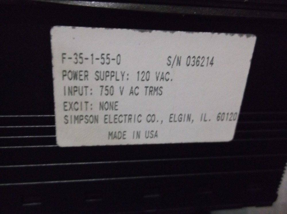 SIMPSON F351550 PANEL METER 120 VAC (188-1)