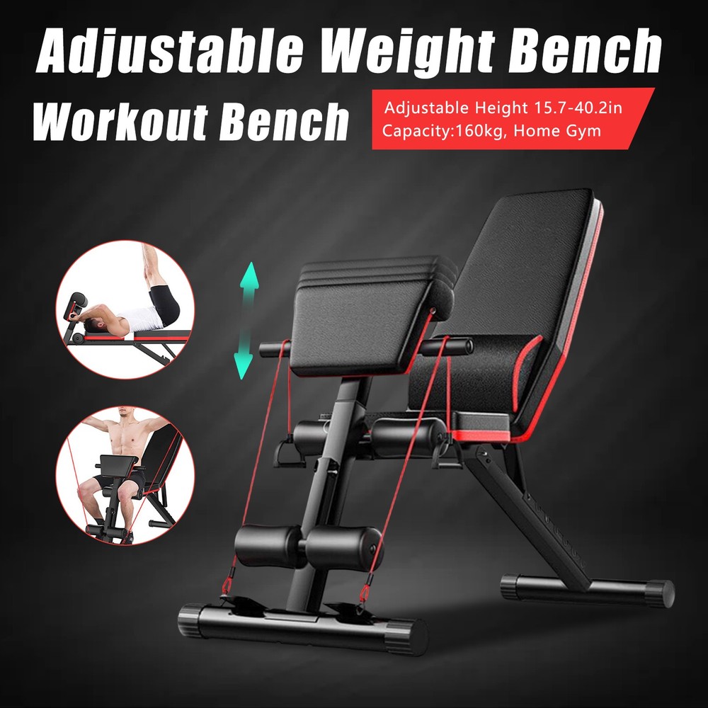 Foldable Adjustable Weight Bench Home Training Workout Exercise Equipment