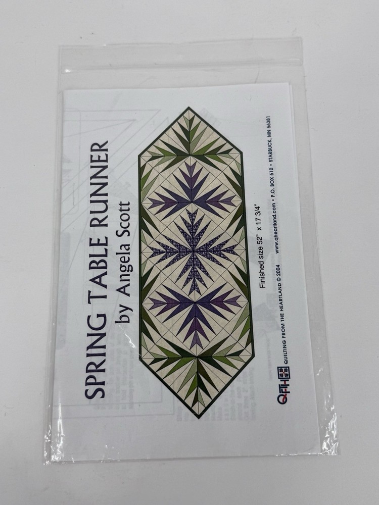Spring Table Runner By Angela Scott 52” x 17 3/4” Pattern 2004