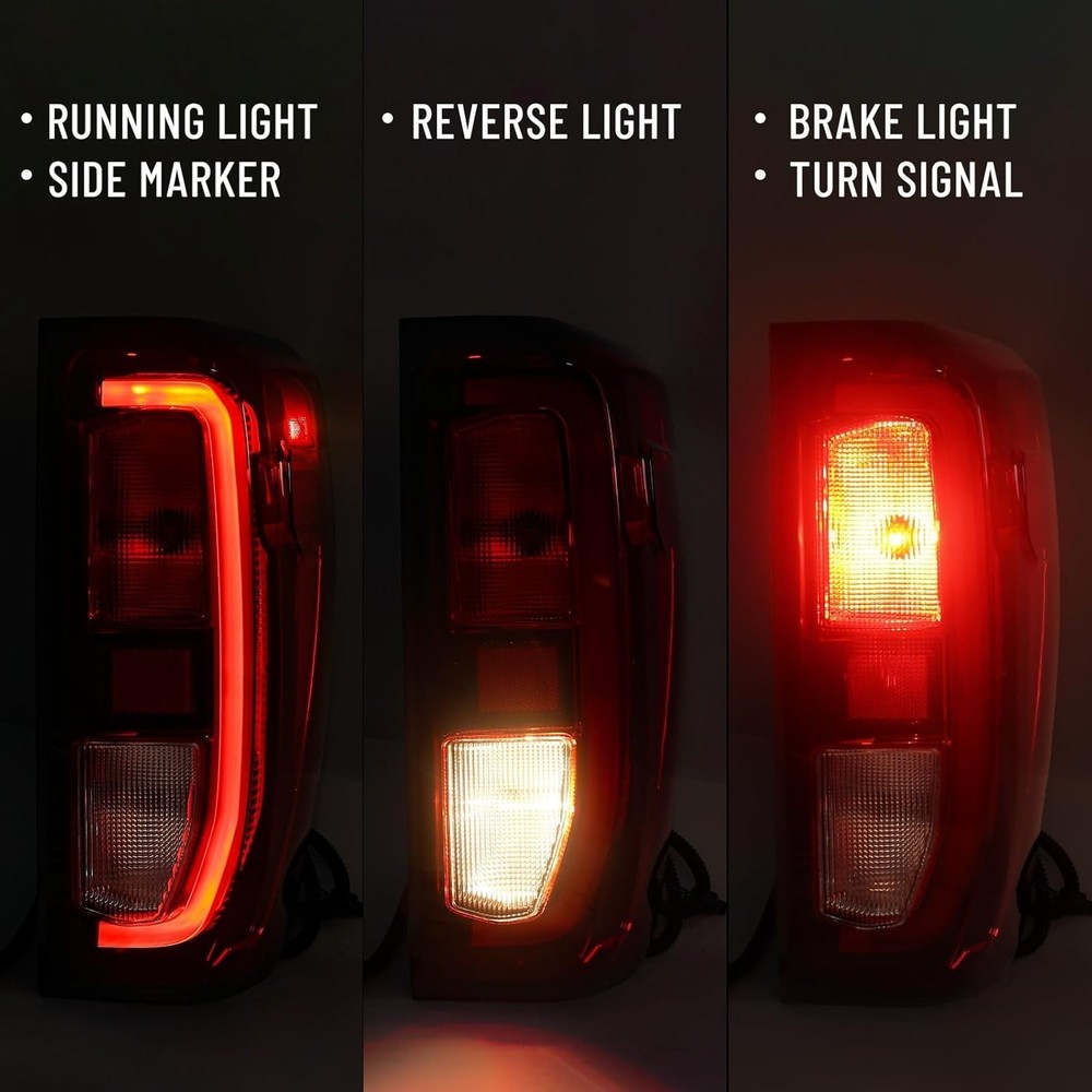 Tail Light Assembly Compatible with GMC Sierra Right/Passenger Halogen