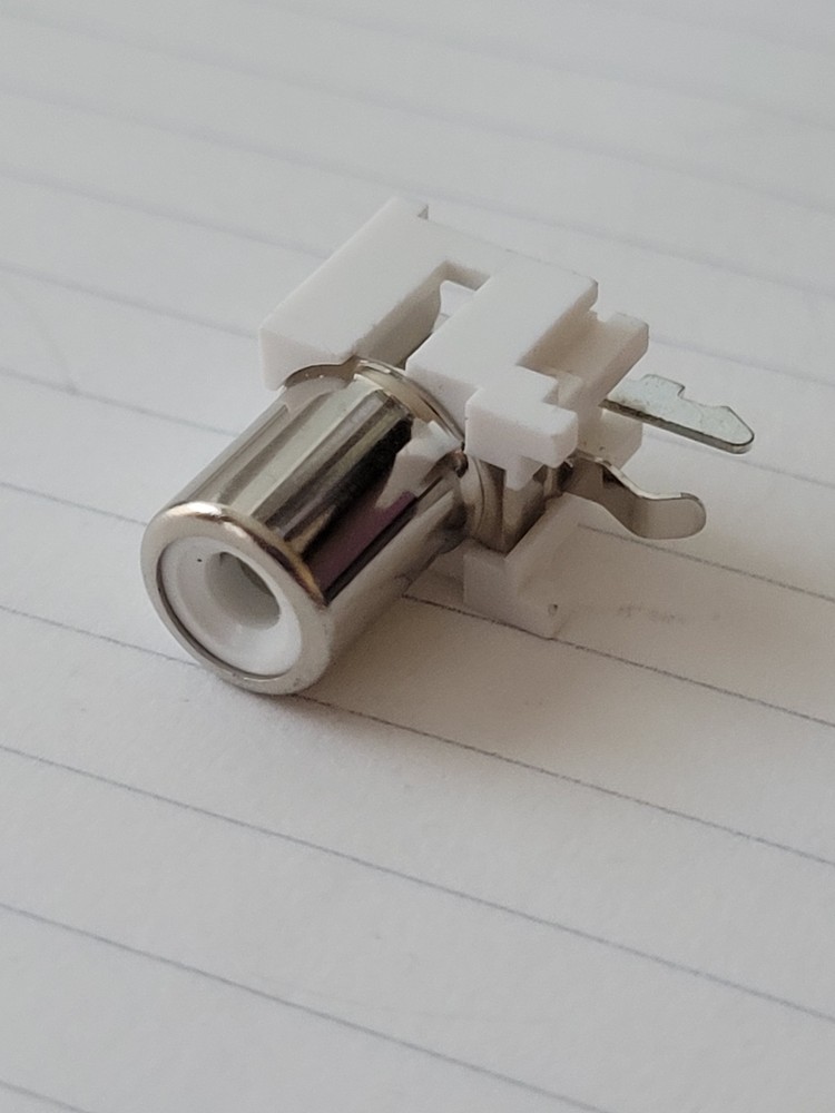 10pcs RCA Phono Jack, PCB Mount, PC, White, Right-angle