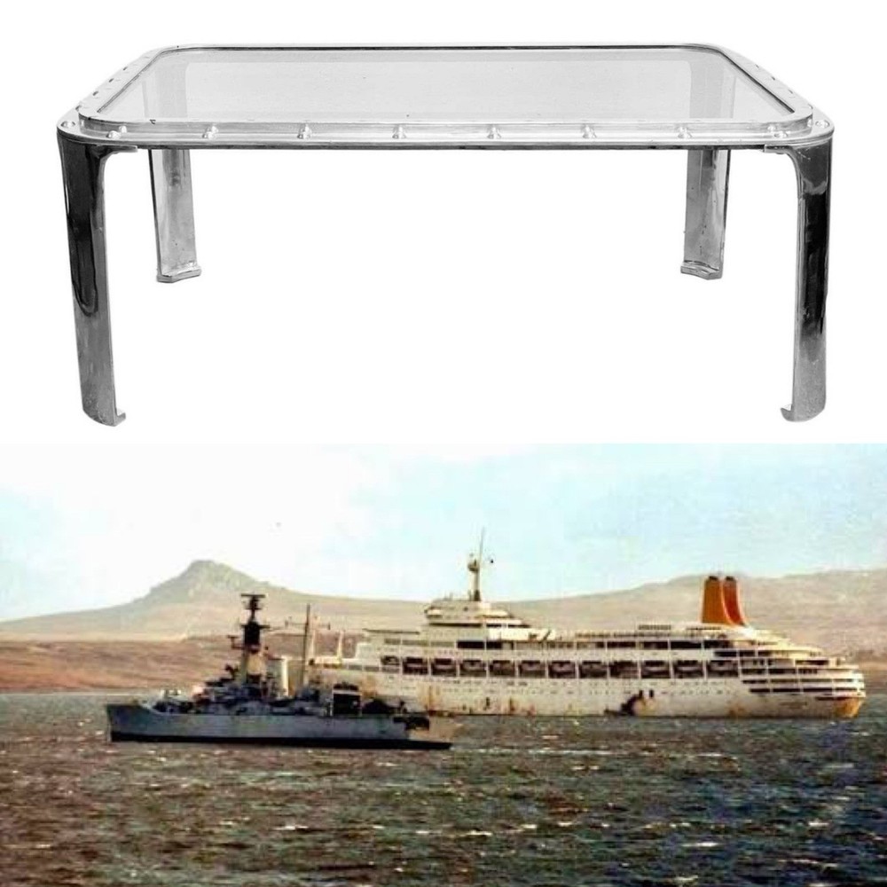 Stunning Salvaged & Repurposed S.S Canberra Bridge Window Coffee Table