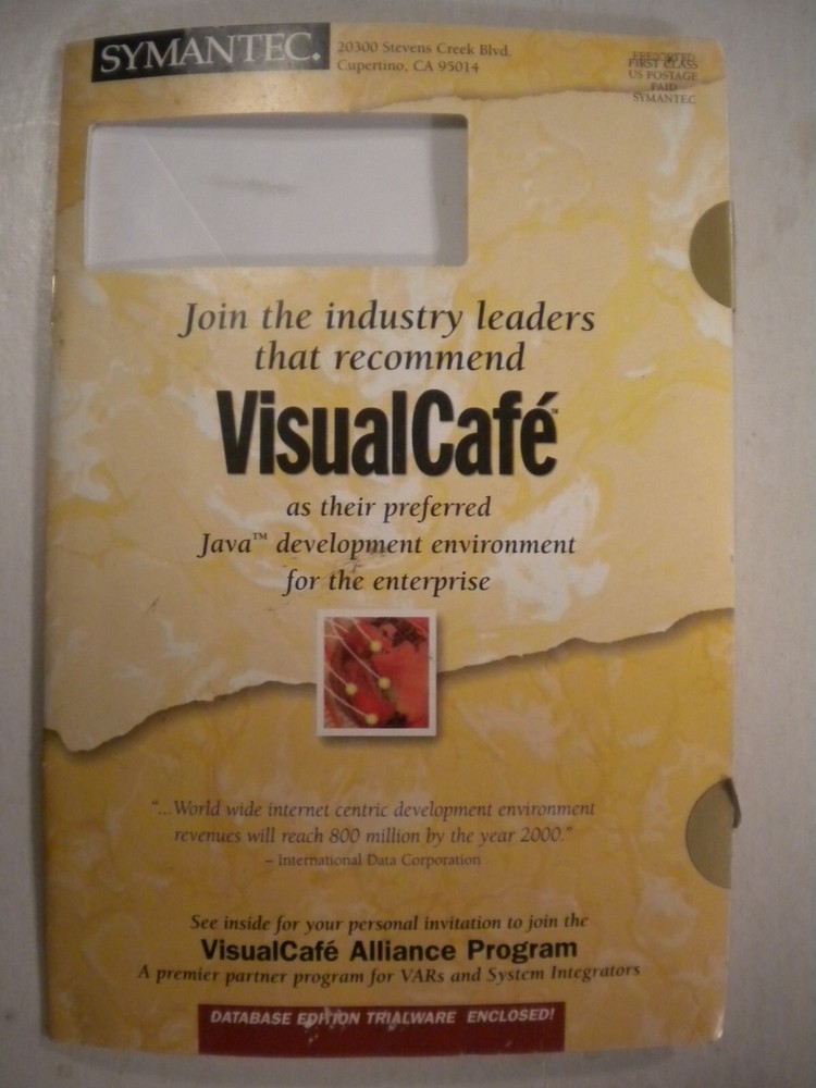 VISUAL CAFE DATABASE EDITION CD ROM (OLD STOCK FOR WIN 95/98/NT)