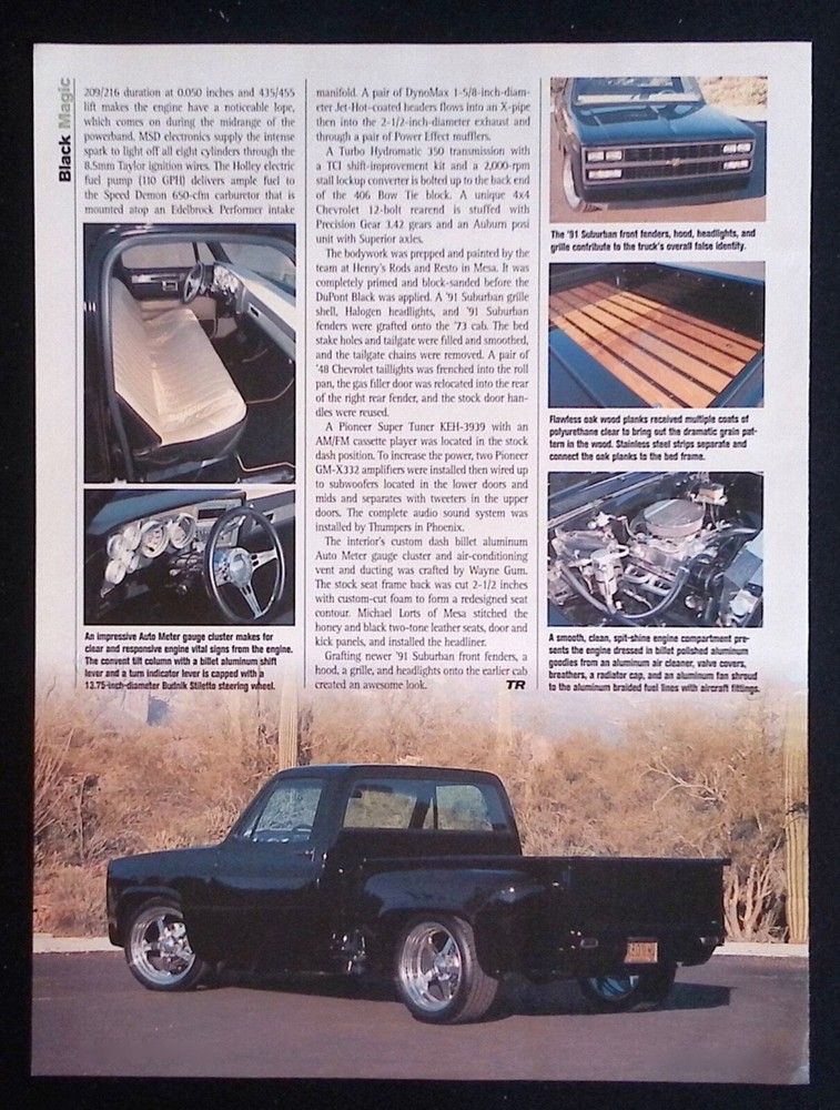 1973 Chevy C/10 Stepside Custom Pickup Article "Black Magic"