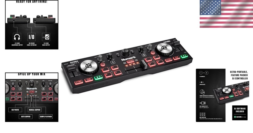 DJ2GO2 Touch 2-Channel Controller with Touch Wheels & Audio Connectivity