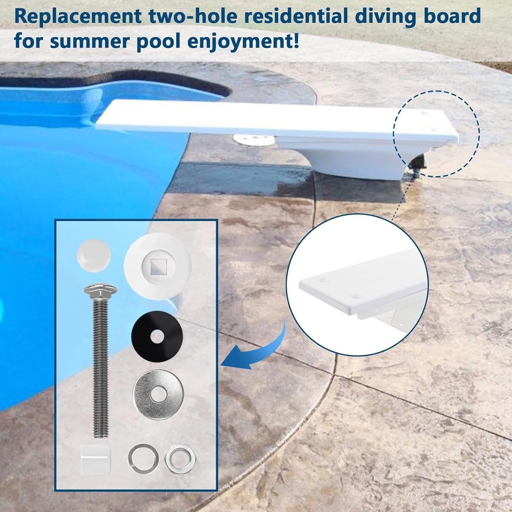 67-209-911-SS Replacement Kit for Two Hole Diving Boards - Complete & Easy Setup