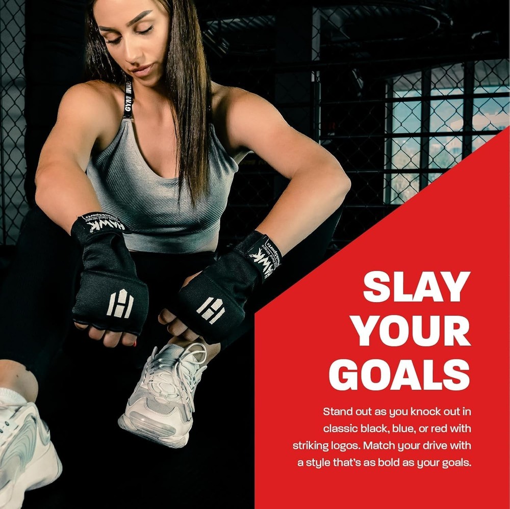 Professional Boxing Inner Gloves with Gel Padding & Quick Wraps - Small-Medium