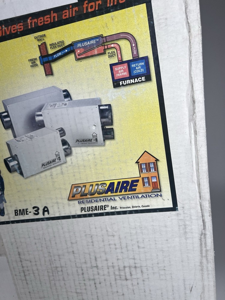 Plusaire BME-3a Residential Ventilation System NOS