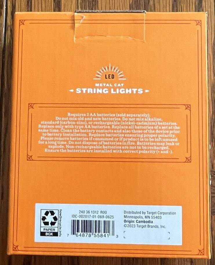 METAL BAT HALLOWEEN LED STRING LIGHT SET 10CT