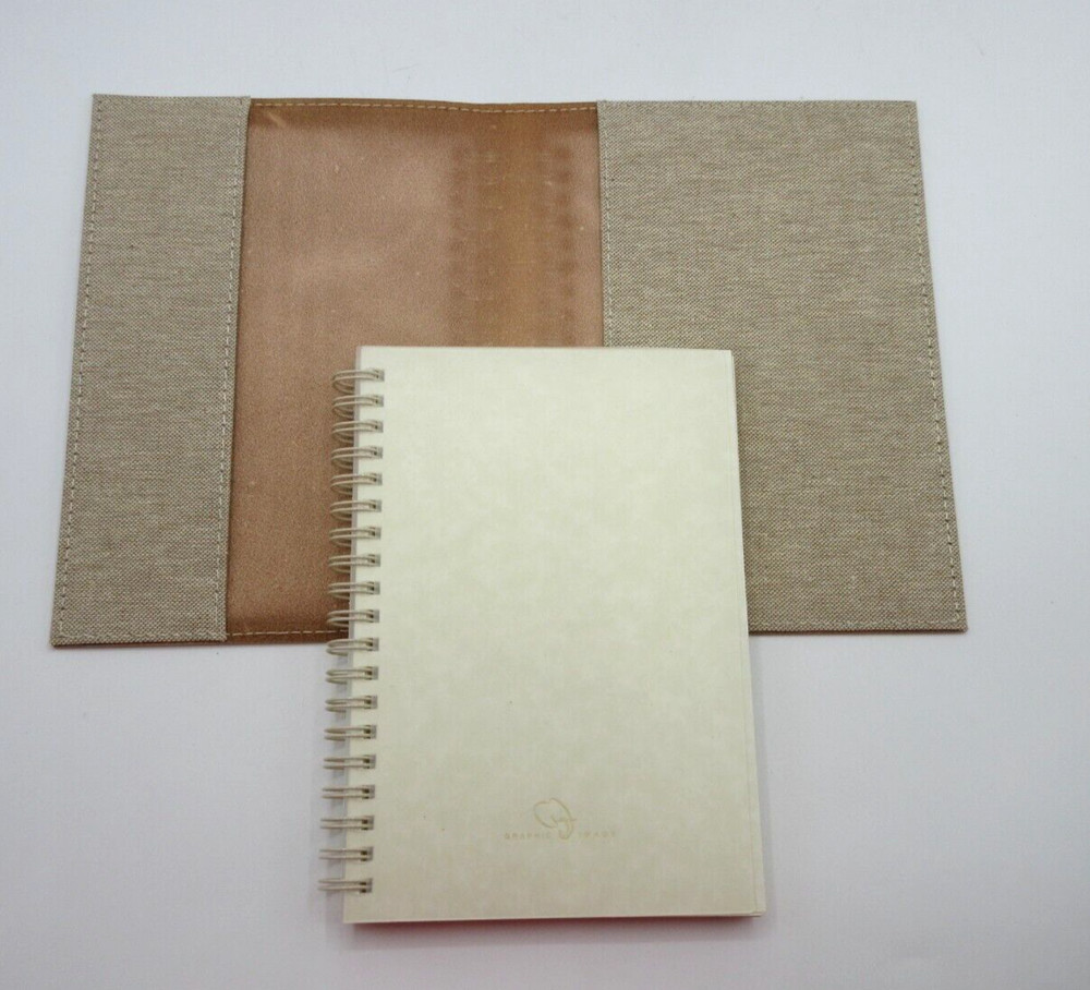 Metropolis Refillable Notebook 7" Leather Cover Spiral Insert Graphic Image Blk