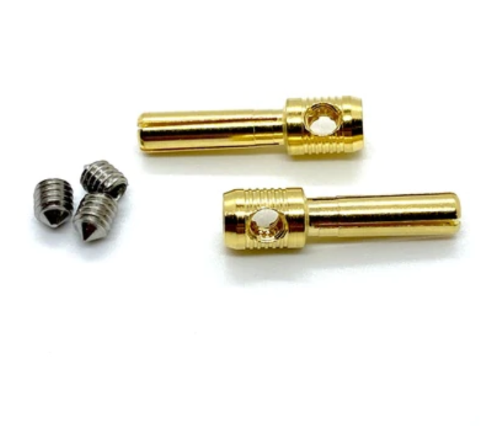 Solder-less 5mm Male oversized gold plated solid design bullet connector DRC