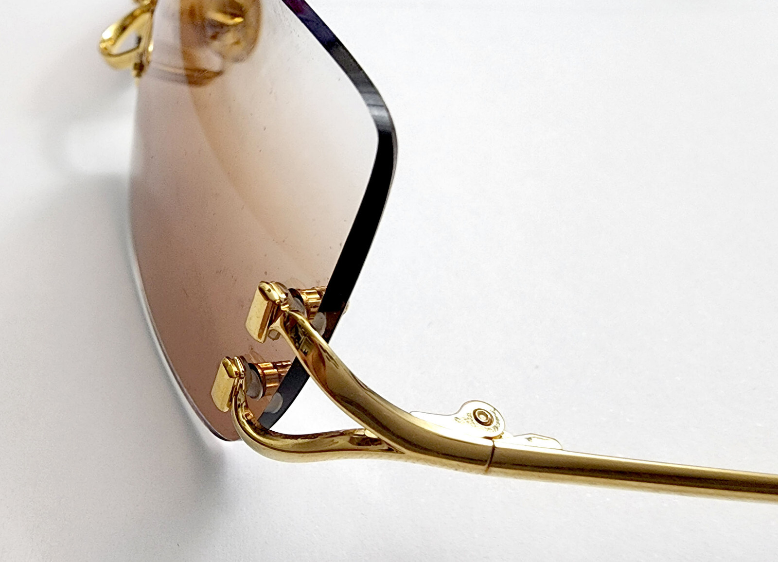 NEW! Auth Curved Rectangle Cartier Screws - Silver/Gold + Free Caps/Washers