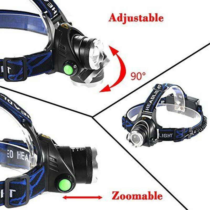 Super Bright 9000000LM LED Headlamp Headlight Head Torch Rechargeable Long Range