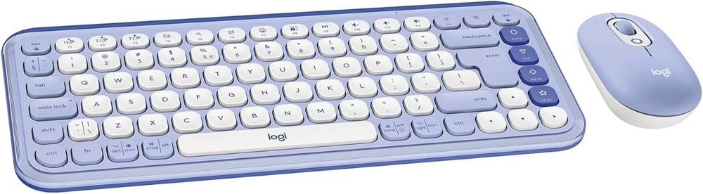 Logitech POP ICON Combo, Bluetooth Keyboard and Mouse Combo, Quiet Click - Lilac