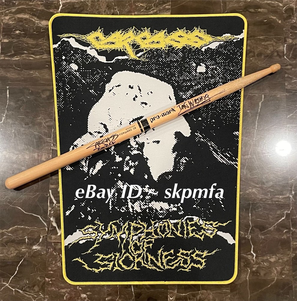 DANIEL WILDING of CARCASS Signed Drumstick + Back Patch  💯 Official Merch 🔥!!