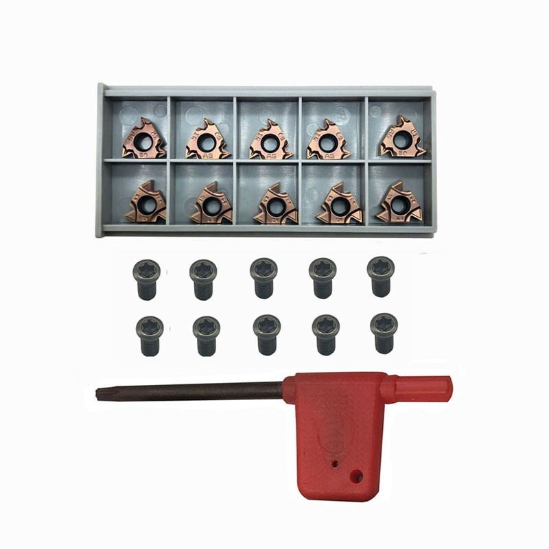 10pcs 16IR+ 16ER AG60 +10* screw Carbide Insert FOR Lathe Threading Tool SNR/SER