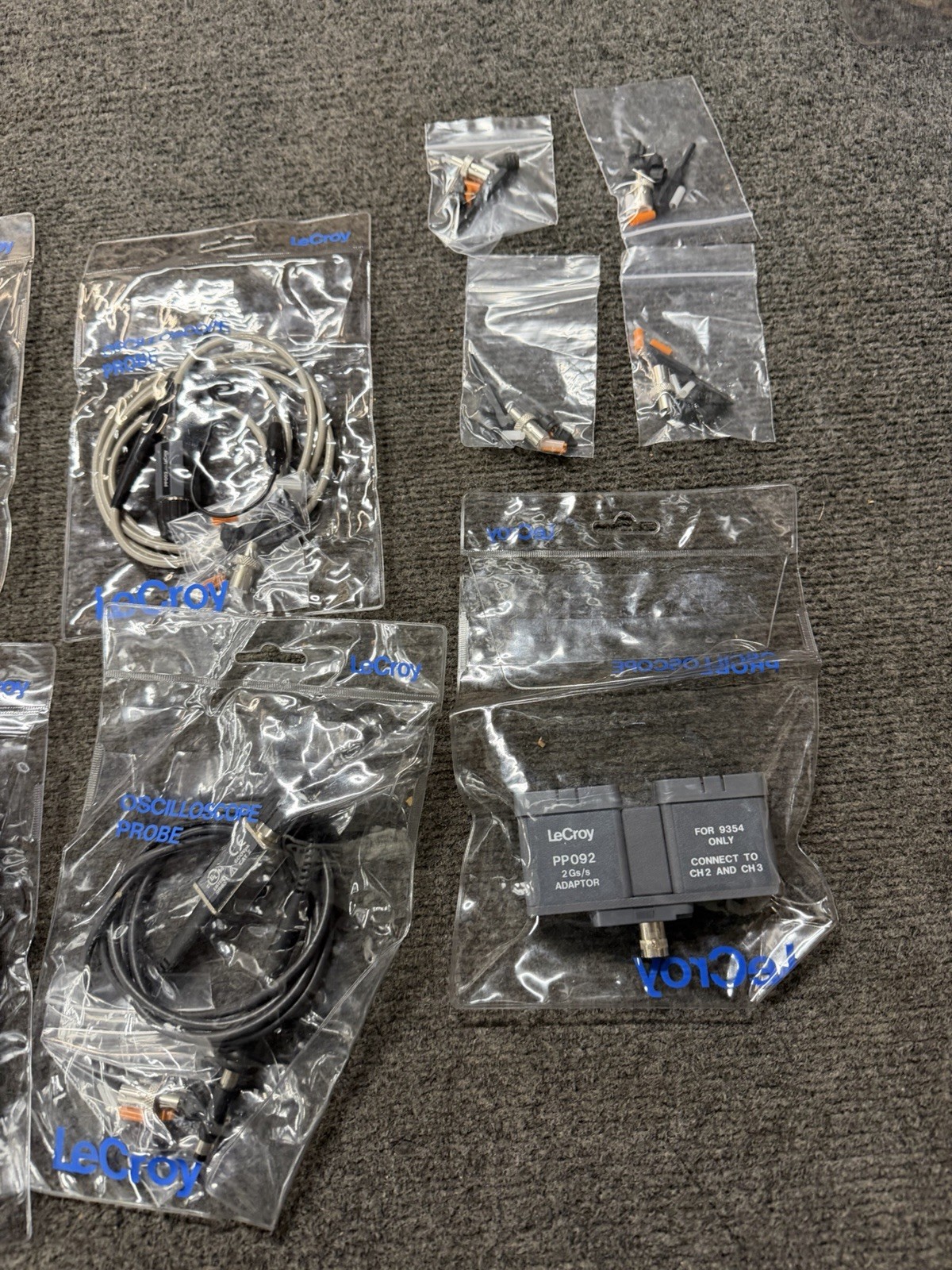 6 Lecroy Oscilloscope Probes (4) PP002, PP005, PP006 & PP092 Adapter