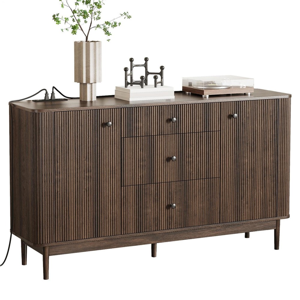 60-Inch Buffet Cabinet Sideboard with Storage, Modern Sideboard Buffet Table