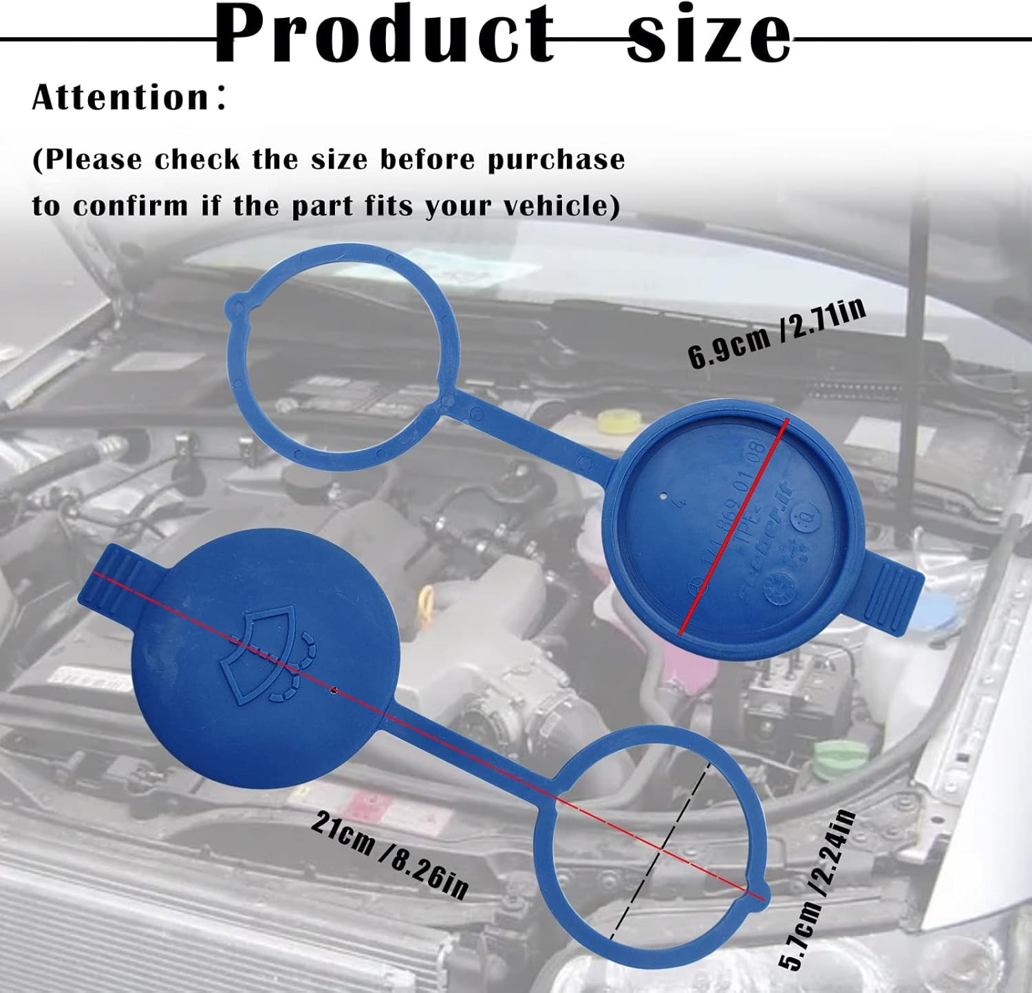 Windscreen Washer Cap, Windshield Wiper Washer Fluid Reservoir Tank Bottle Cap 4