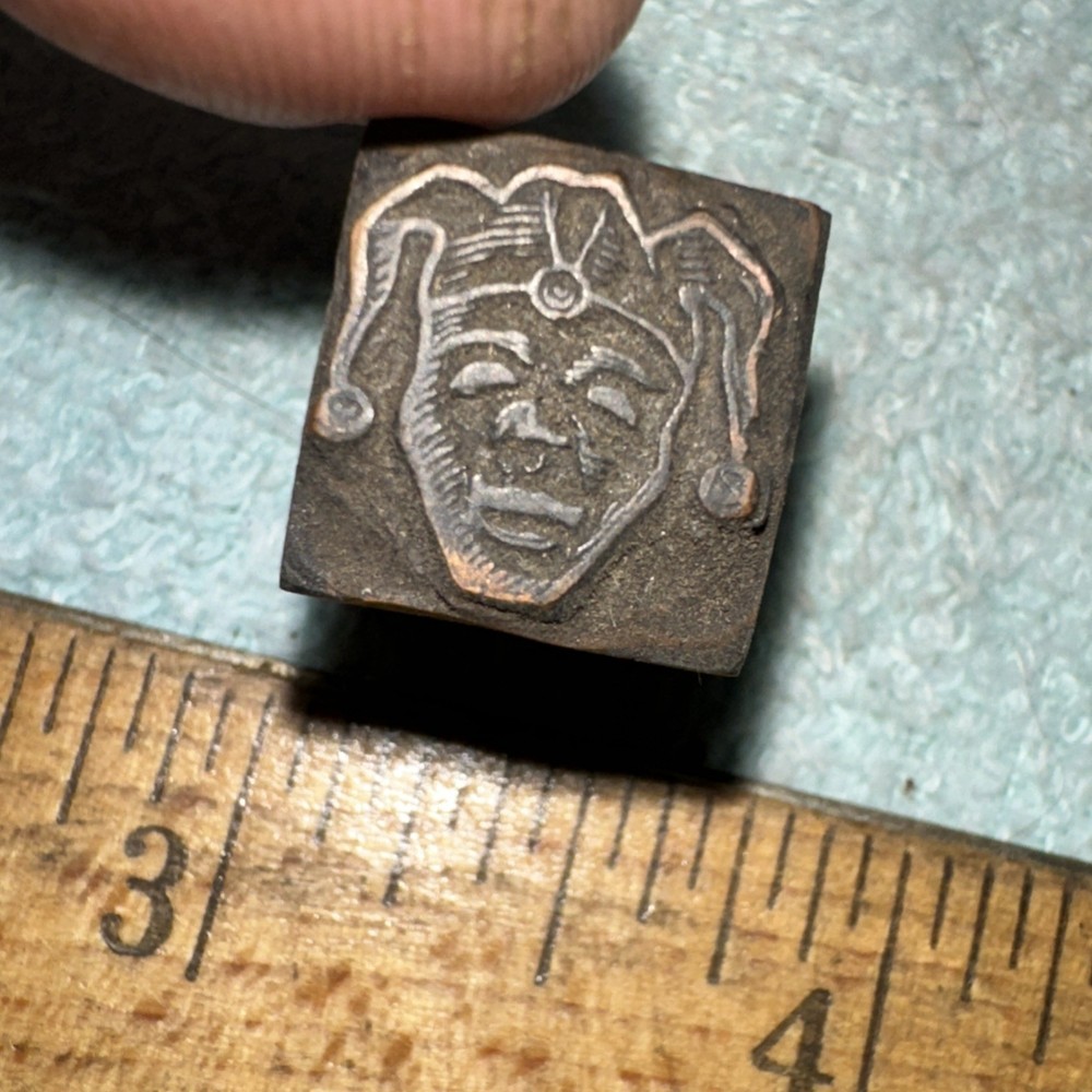 Printing Block “ Jester Clown “ Lead Block