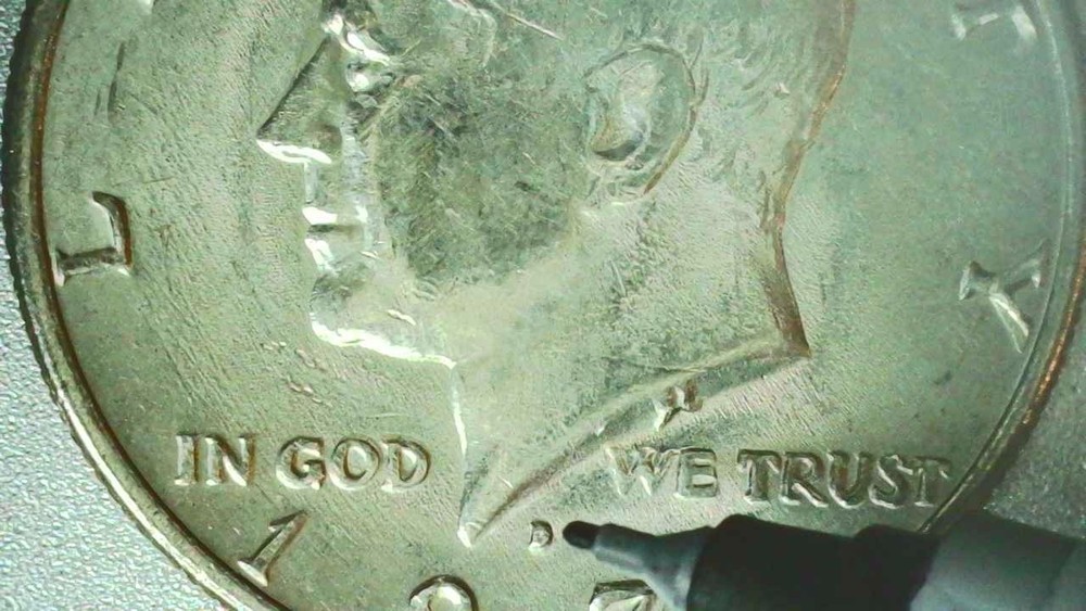 1972D Kennedy Half Dollar Error Coin - Mint Mark "D" Filled Error - 1239