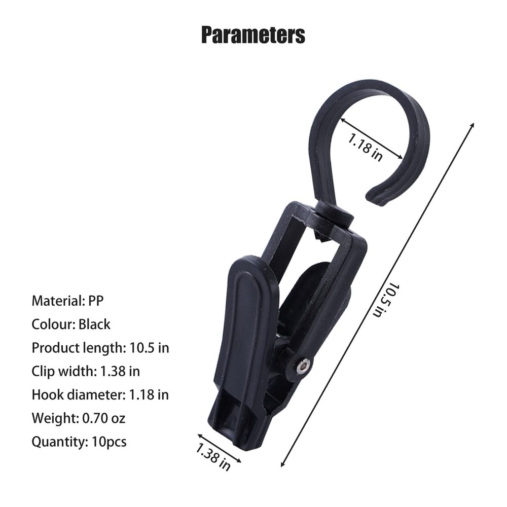 Rotating Laundry Hook Clip,Plastic Clothes Swivel Hanger,Multipurpose Black