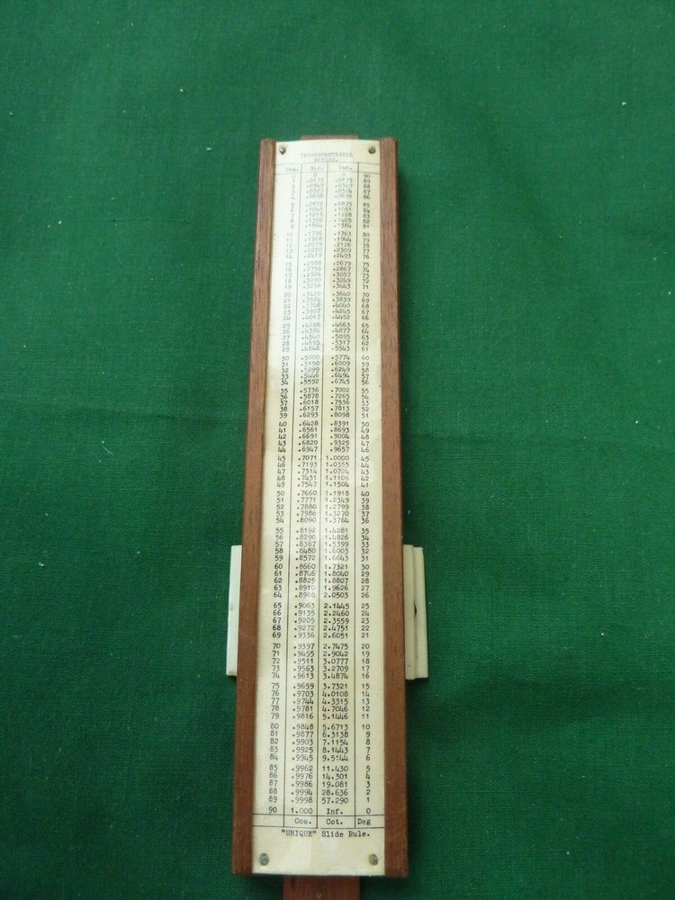 THE "UNIQUE" LOG-LOG SLIDE RULE