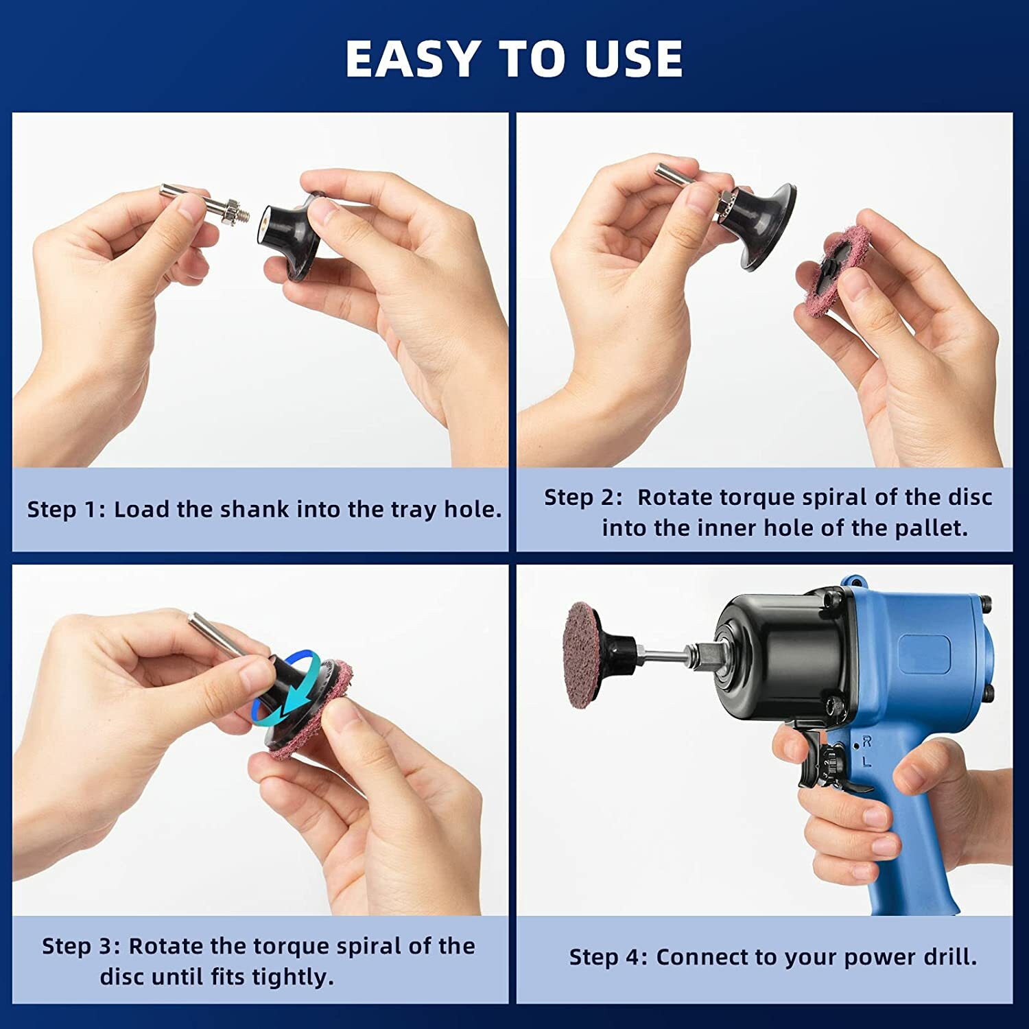 2 in x 42 PCS Roll Lock Sanding Discs Set w/ 1/4 Holder Die Grinder Quick Change