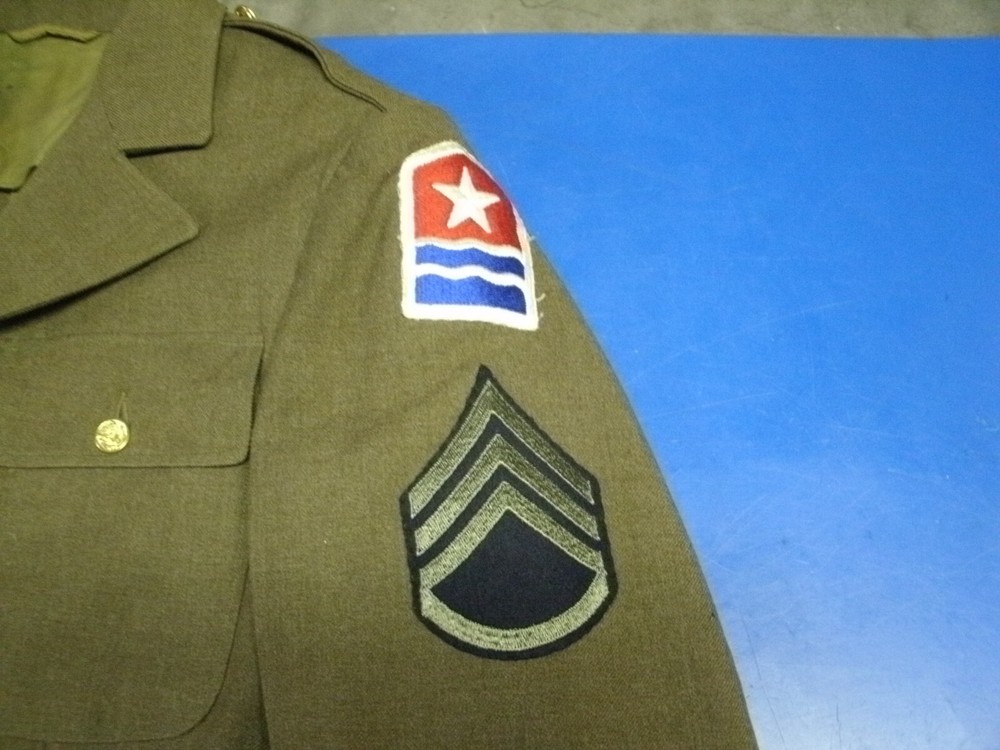 US ARMY WWII MIDDLE EAST COMMAND STAFF SERGEANT 4 POCKET TUNIC 1941 SIZE 36L