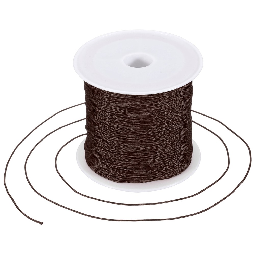 0.6mm Nylon String for Bracelets, 44 Yards Nylon Beading Thread(Coffee)