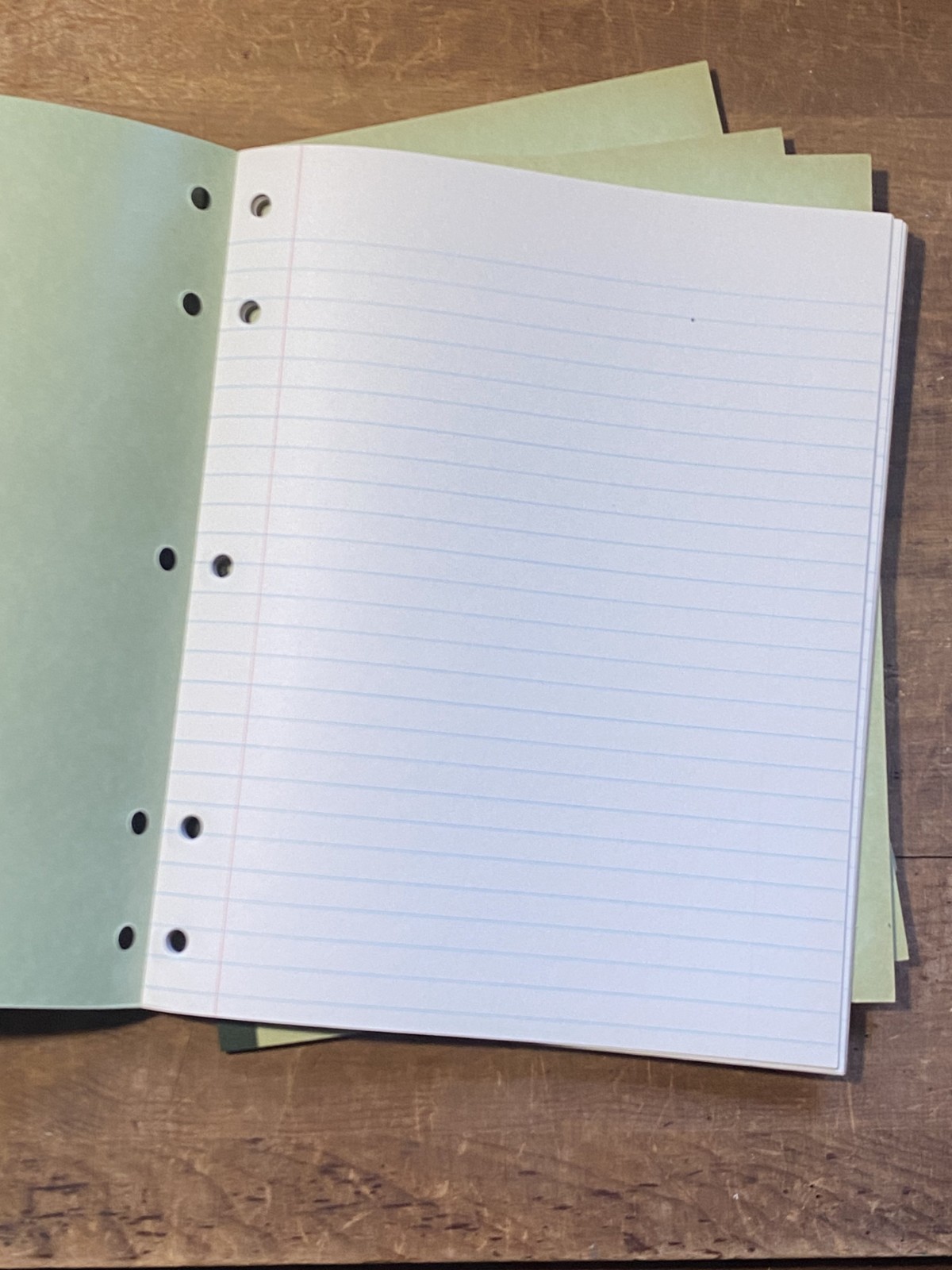 4 NOS Deadstock VTG 50's Green Notebooks Lined Paper, 64 Sheets, 3 Ring Binder