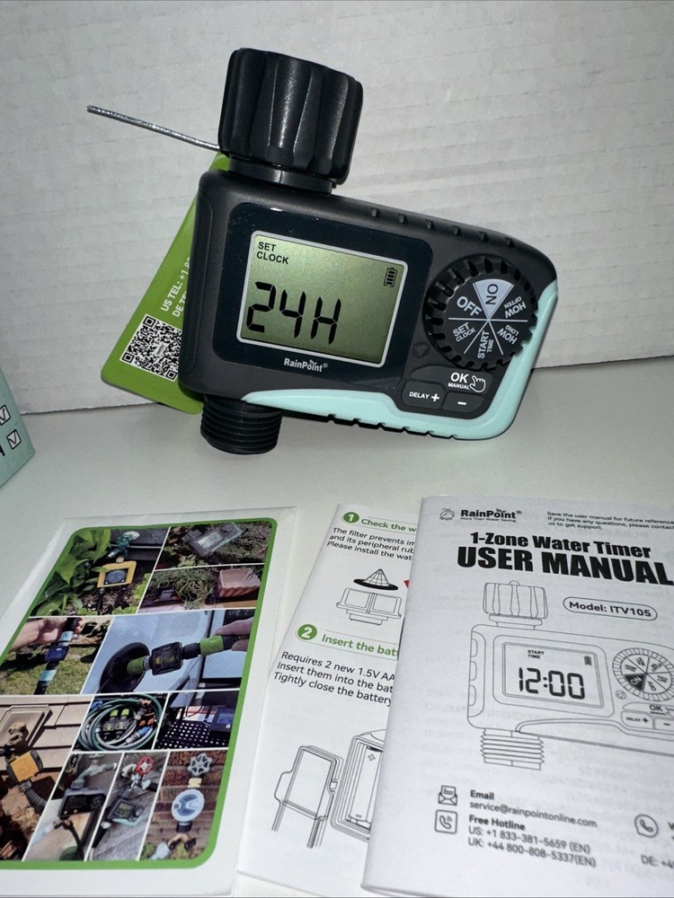RainPoint 1-Zone Water Timer Model ITV105 —-f8