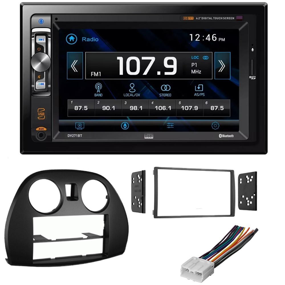 For 2006-12 Mitsubishi Eclipse Dual DV271BT Bluetooth Car Stereo and Install Kit