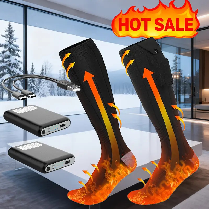 7500/9000mAh Electric Heated Socks Foot Winter Warm Hunting Sock Rechargeable