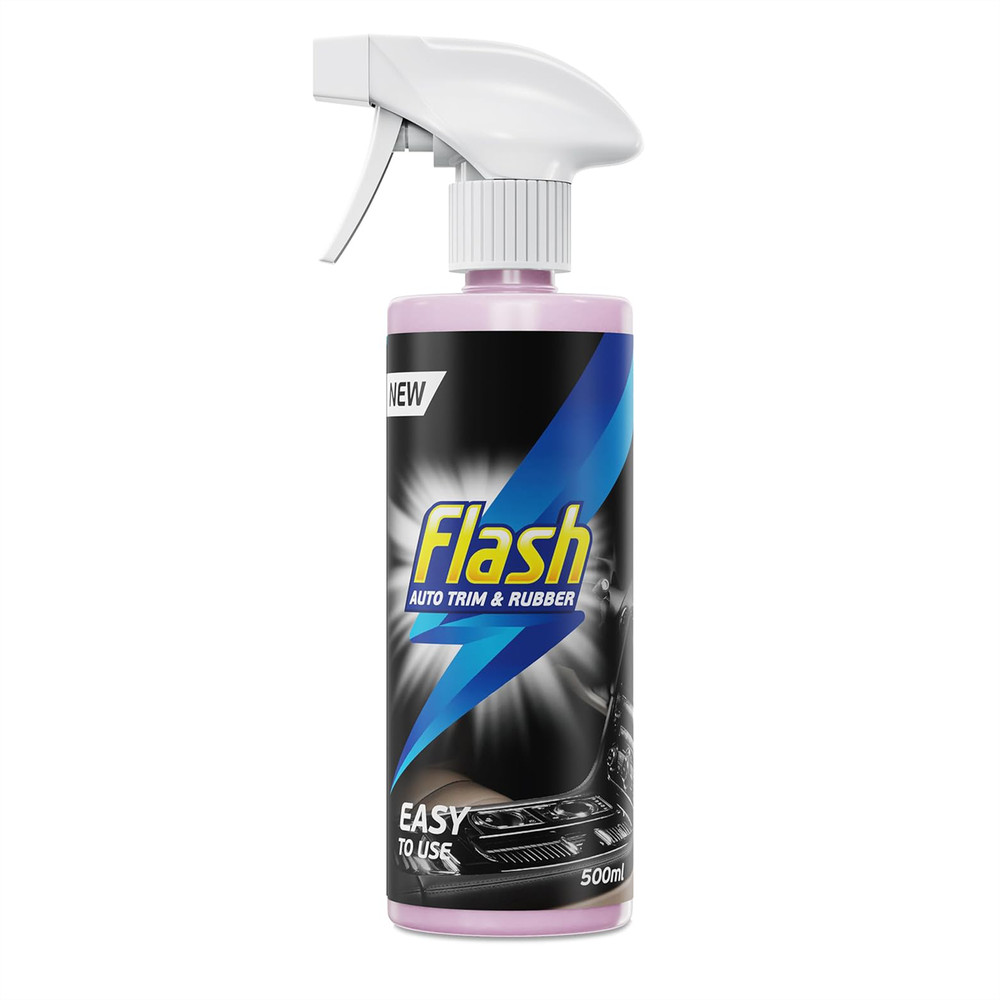 FLASH Trim & Rubber Care Dashboard Bumper Protector & Cleaner Spray 6x500ml
