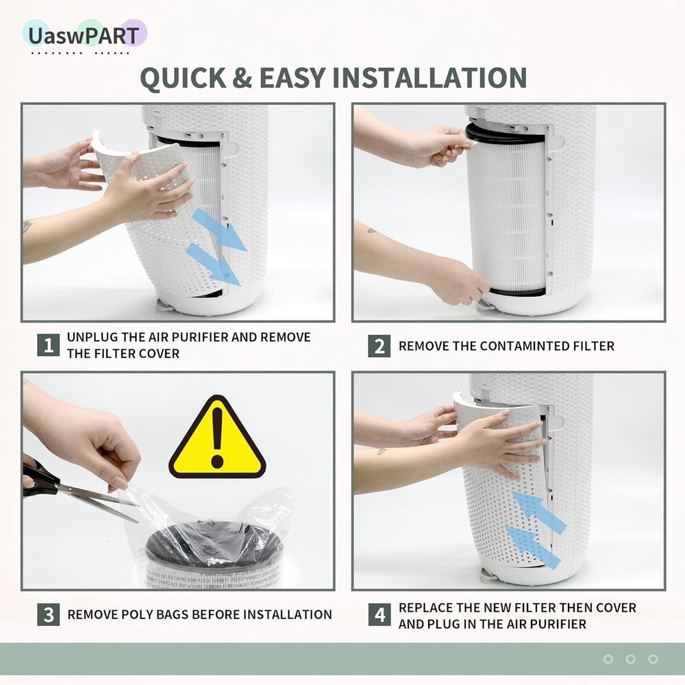 Upgraded 2-Pack AP-T30WT Replacement Filters - True HEPA