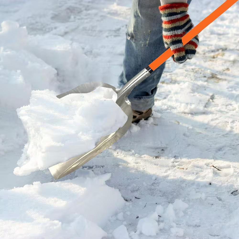 48 In. L Durable Fiberglass Handle Large Head Aluminum Scoop Shovel, Ashman Snow