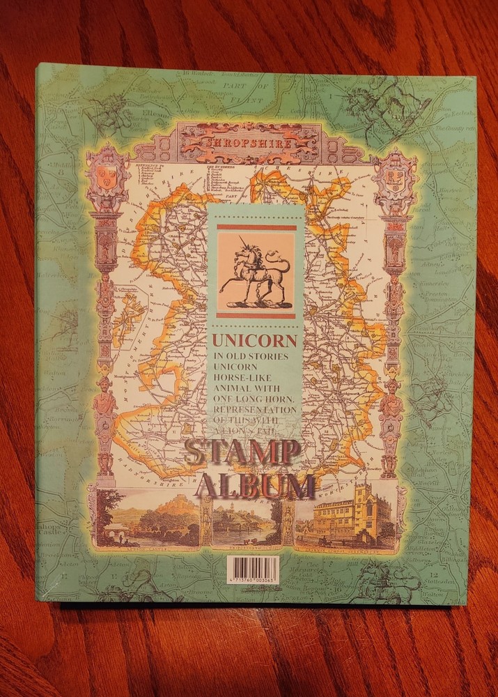 SHROPSHIRE Unicorn Empty stamp binder album collectors NEW