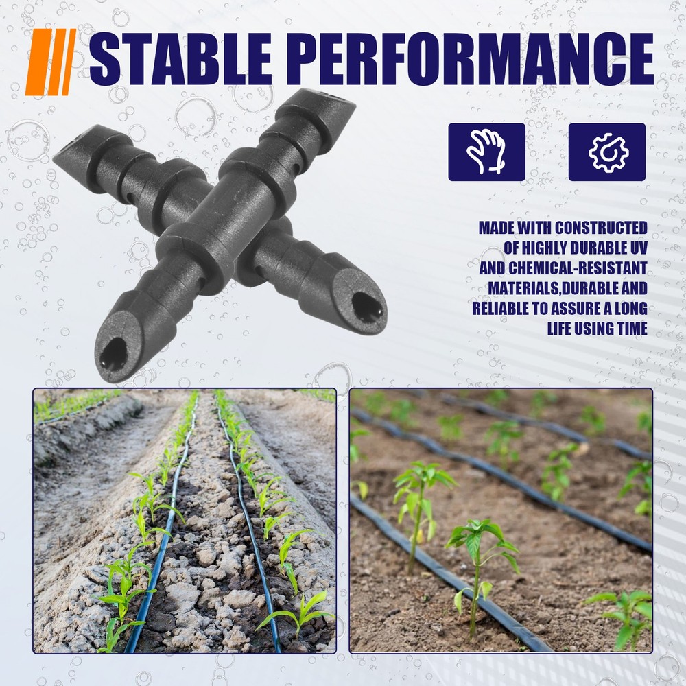 70 Pack Drip Irrigation Universal 1/4 inch Barbed Coupling Fitting, Barbed7203