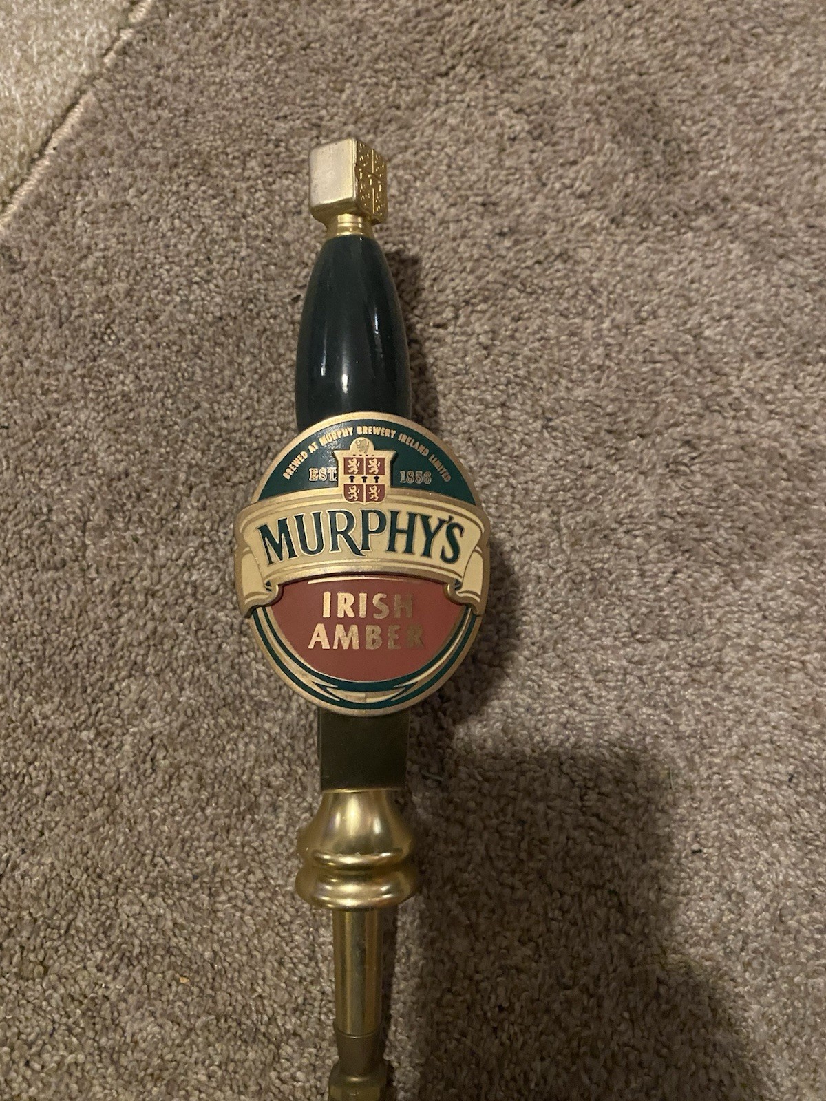 Murphy's Irish Amber Brass Beer Tap Handle & Faucet Assembly