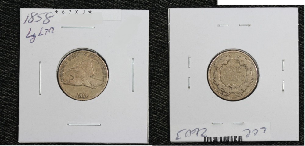 1858 Flying Eagle Cent Large Letter 67XJ