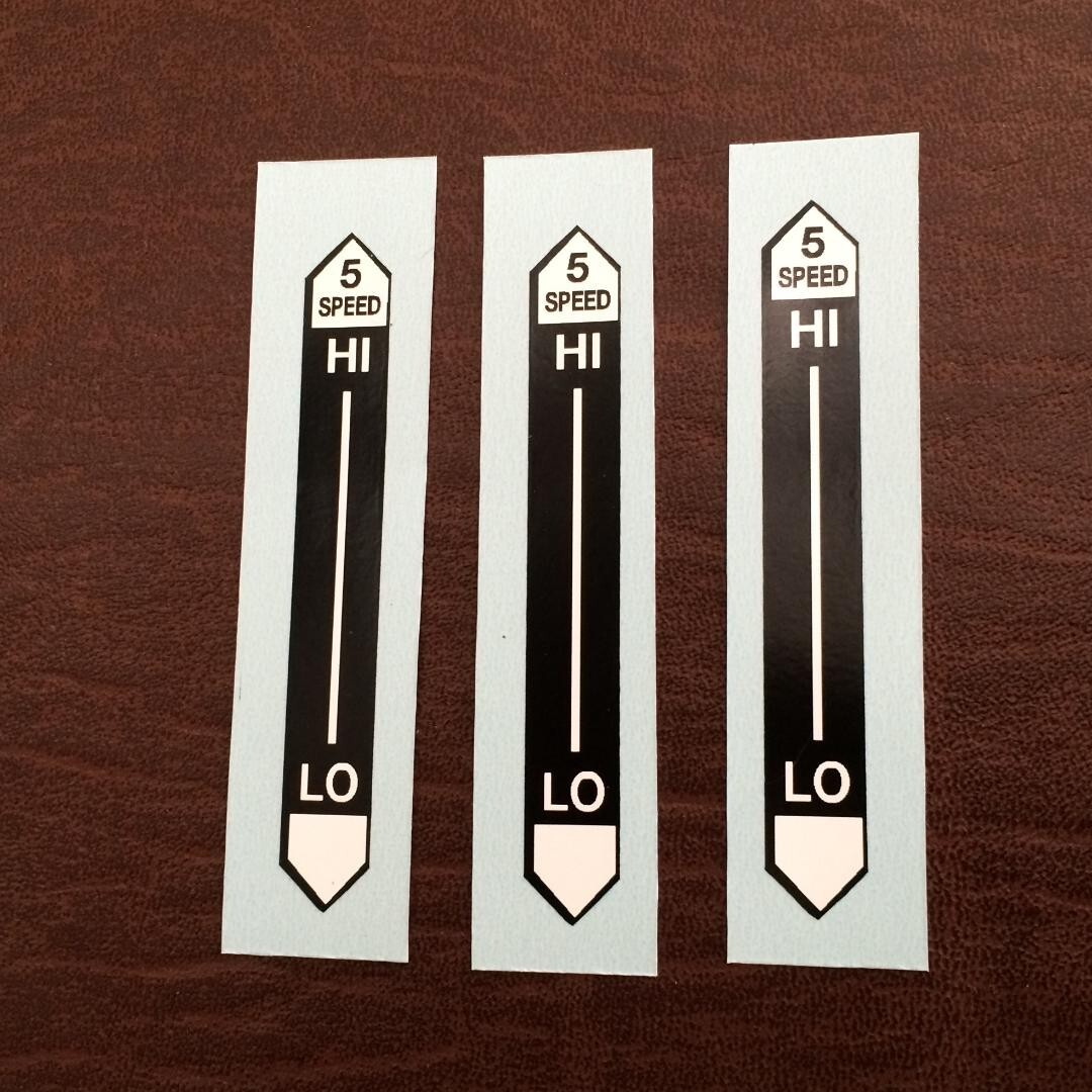 1968 - 1973 Schwinn “5 Speed Hi Lo” Stick Stik Shifter Sticker