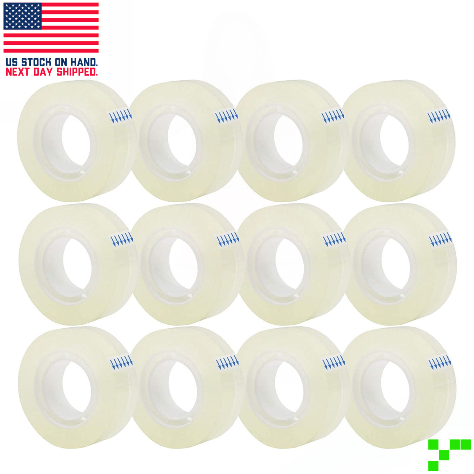 Bulk Crystal Clear Transparent Tape Dispenser Refills 3/4" x 1000" Wholesale