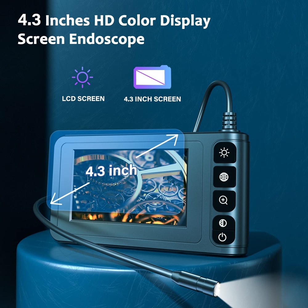 Industrial Endoscope Borescope Camera with Light, 4.3'' LCD Screen HD Digital...