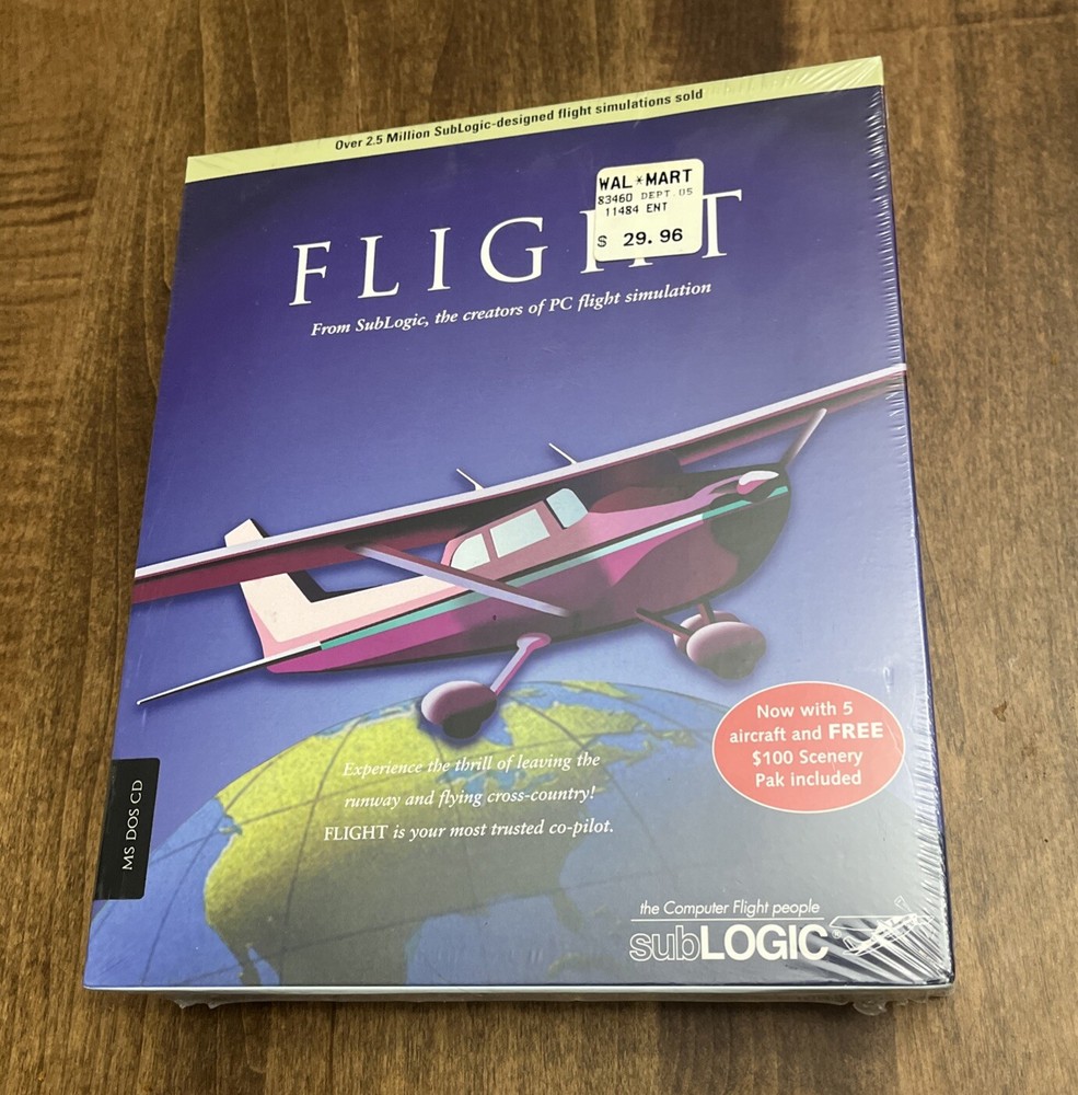 Flight Sublogic 1996 MS DOS CD Win 95 & Win 3.1 (Sealed, New)