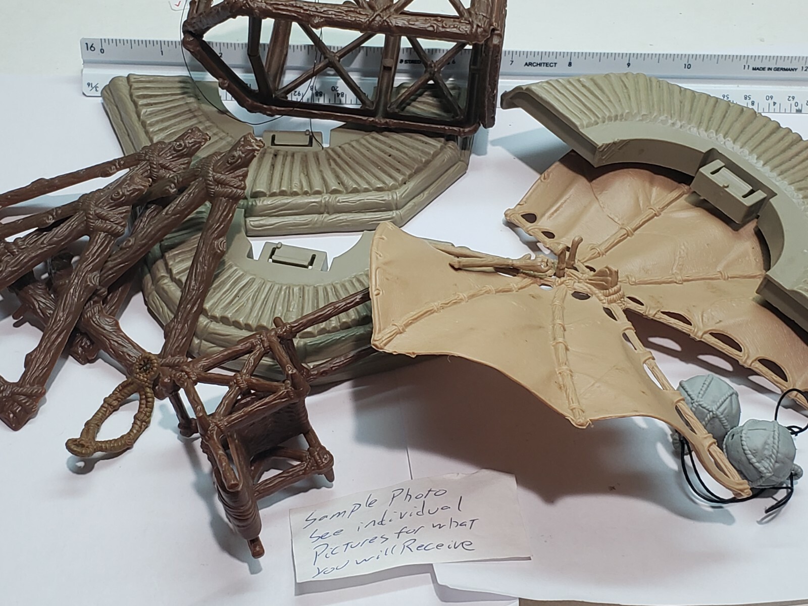 Ewok Playset Parts Glider Boulder Platform Roasting Stick vintage star wars